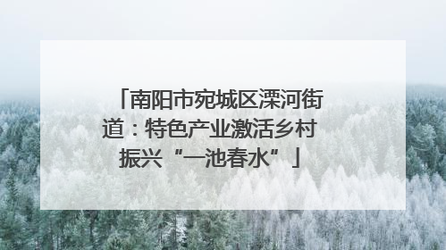 南阳市宛城区溧河街道：特色产业激活乡村振兴“一池春水”