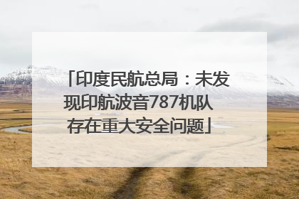 印度民航总局：未发现印航波音787机队存在重大安全问题