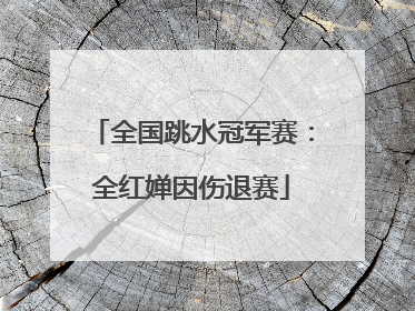 全国跳水冠军赛：全红婵因伤退赛