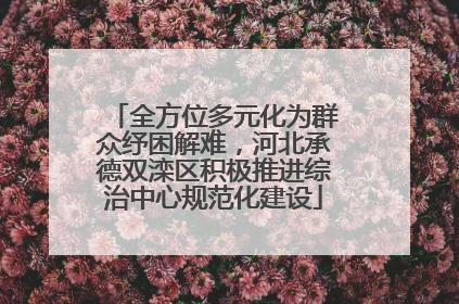 全方位多元化为群众纾困解难，河北承德双滦区积极推进综治中心规范化建设