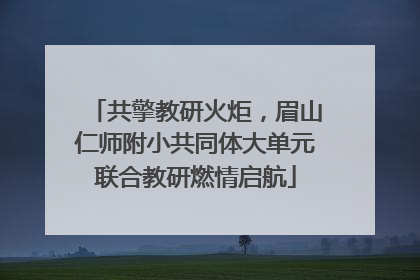 共擎教研火炬，眉山仁师附小共同体大单元联合教研燃情启航