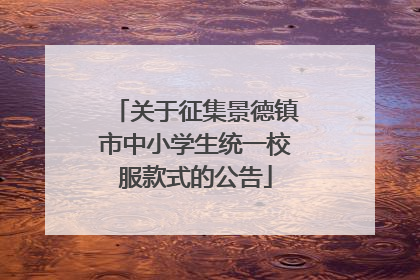 关于征集景德镇市中小学生统一校服款式的公告