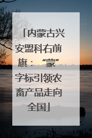 内蒙古兴安盟科右前旗：“蒙”字标引领农畜产品走向全国
