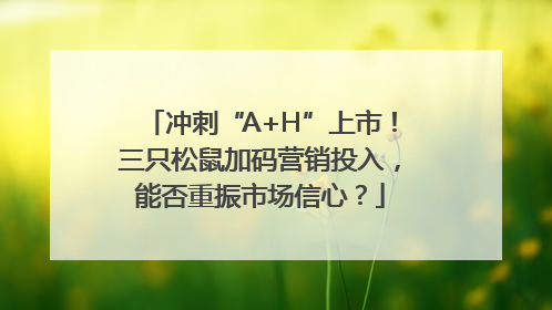 冲刺“A+H”上市！三只松鼠加码营销投入，能否重振市场信心？