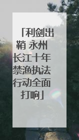 利剑出鞘 永州长江十年禁渔执法行动全面打响