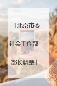 北京市委社会工作部部长调整