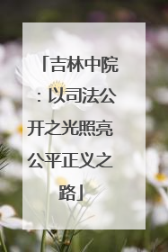 吉林中院：以司法公开之光照亮公平正义之路