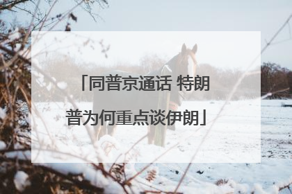 同普京通话 特朗普为何重点谈伊朗