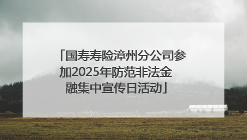 国寿寿险漳州分公司参加2025年防范非法金融集中宣传日活动