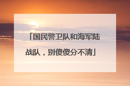 国民警卫队和海军陆战队，别傻傻分不清