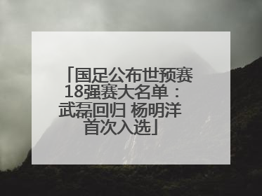 国足公布世预赛18强赛大名单：武磊回归 杨明洋首次入选