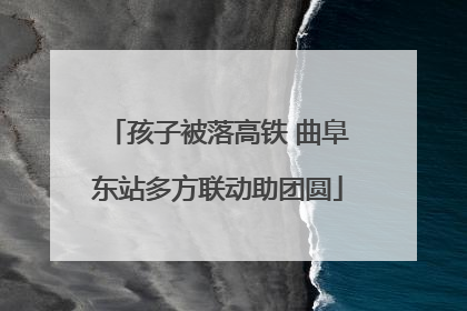 孩子被落高铁 曲阜东站多方联动助团圆