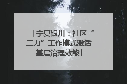 宁夏银川：社区“三力”工作模式激活基层治理效能