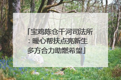 宝鸡陈仓千河司法所：暖心帮扶点亮新生 多方合力助燃希望