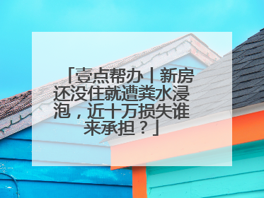 壹点帮办丨新房还没住就遭粪水浸泡，近十万损失谁来承担？