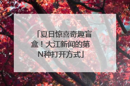 夏日惊喜奇趣盲盒！大江新闻的第N种打开方式