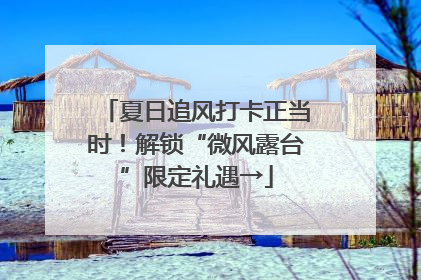 夏日追风打卡正当时！解锁“微风露台”限定礼遇→