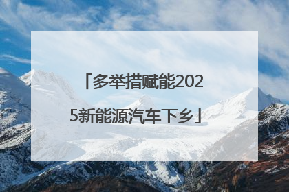 多举措赋能2025新能源汽车下乡