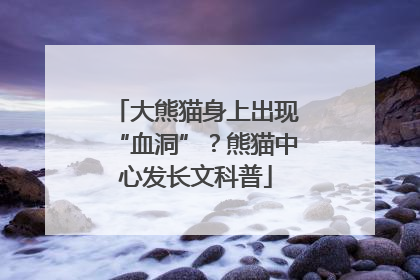 大熊猫身上出现“血洞”？熊猫中心发长文科普