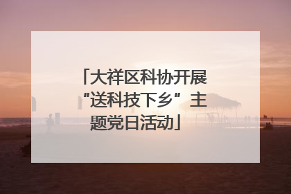 大祥区科协开展“送科技下乡”主题党日活动