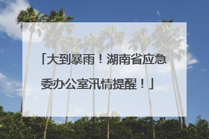 大到暴雨!湖南省应急委办公室汛情提醒!