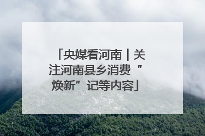 央媒看河南｜关注河南县乡消费“焕新”记等内容