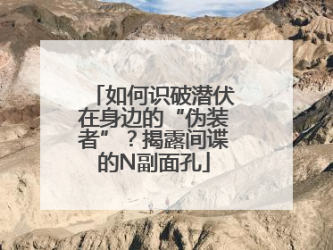 如何识破潜伏在身边的“伪装者”？揭露间谍的N副面孔