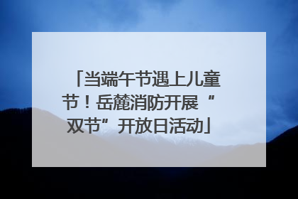 当端午节遇上儿童节！岳麓消防开展“双节”开放日活动