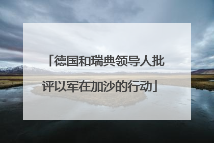 德国和瑞典领导人批评以军在加沙的行动