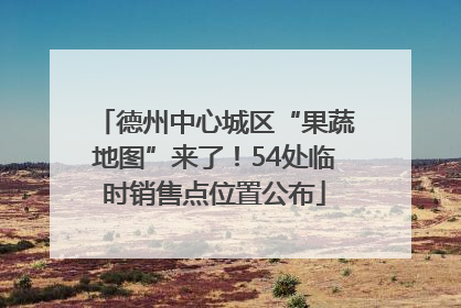 德州中心城区“果蔬地图”来了！54处临时销售点位置公布