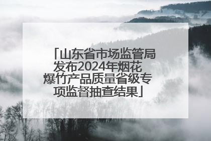 山东省市场监管局发布2024年烟花爆竹产品质量省级专项监督抽查结果