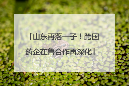山东再落一子！跨国药企在鲁合作再深化