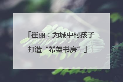 崔丽：为城中村孩子打造“希望书房”