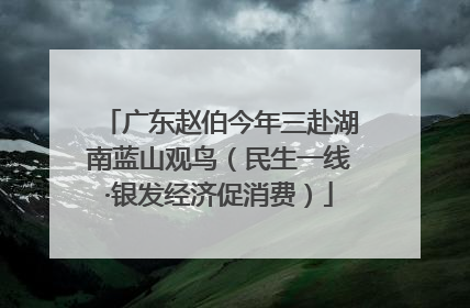 广东赵伯今年三赴湖南蓝山观鸟（民生一线·银发经济促消费）