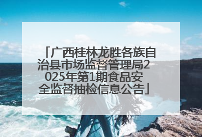 广西桂林龙胜各族自治县市场监督管理局2025年第1期食品安全监督抽检信息公告