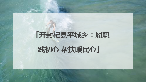 开封杞县平城乡：履职践初心 帮扶暖民心