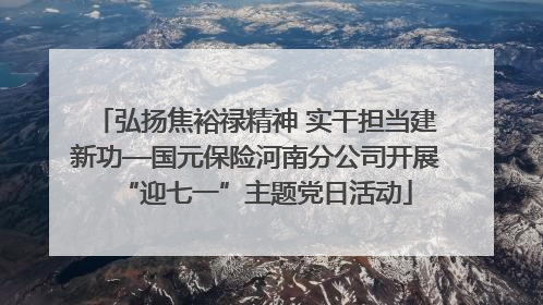 弘扬焦裕禄精神 实干担当建新功—国元保险河南分公司开展“迎七一”主题党日活动