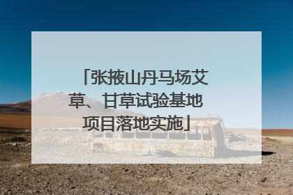 张掖山丹马场艾草、甘草试验基地项目落地实施
