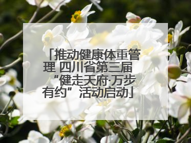推动健康体重管理 四川省第三届“健走天府·万步有约”活动启动