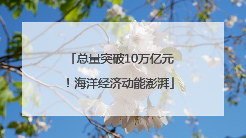 总量突破10万亿元！海洋经济动能澎湃