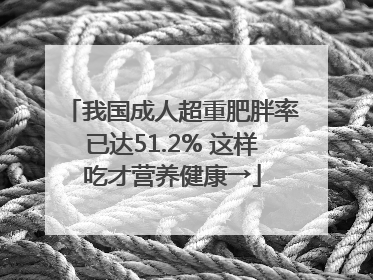 我国成人超重肥胖率已达51.2% 这样吃才营养健康→