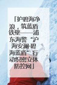 护碧海净浪，筑蓝盾铁壁——浦东海警“沪海安澜·碧海蓝盾”行动织密立体防控网