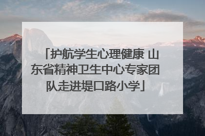 护航学生心理健康 山东省精神卫生中心专家团队走进堤口路小学