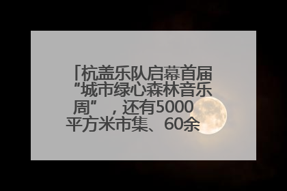 杭盖乐队启幕首届“城市绿心森林音乐周”，还有5000平方米市集、60余场免费活动等你来