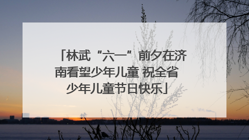 林武“六一”前夕在济南看望少年儿童 祝全省少年儿童节日快乐