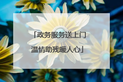 政务服务送上门 温情助残暖人心