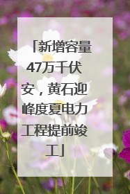 新增容量47万千伏安，黄石迎峰度夏电力工程提前竣工