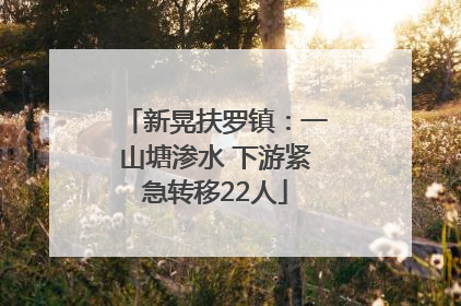 新晃扶罗镇：一山塘渗水 下游紧急转移22人
