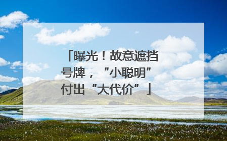 曝光！故意遮挡号牌，“小聪明”付出“大代价”