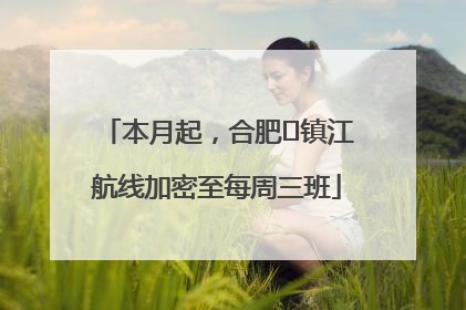本月起，合肥⇋镇江航线加密至每周三班